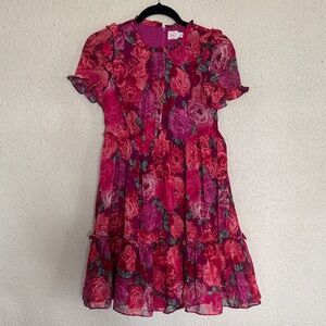 wonder nation Pink Floral Tiered Ruffle Dress
